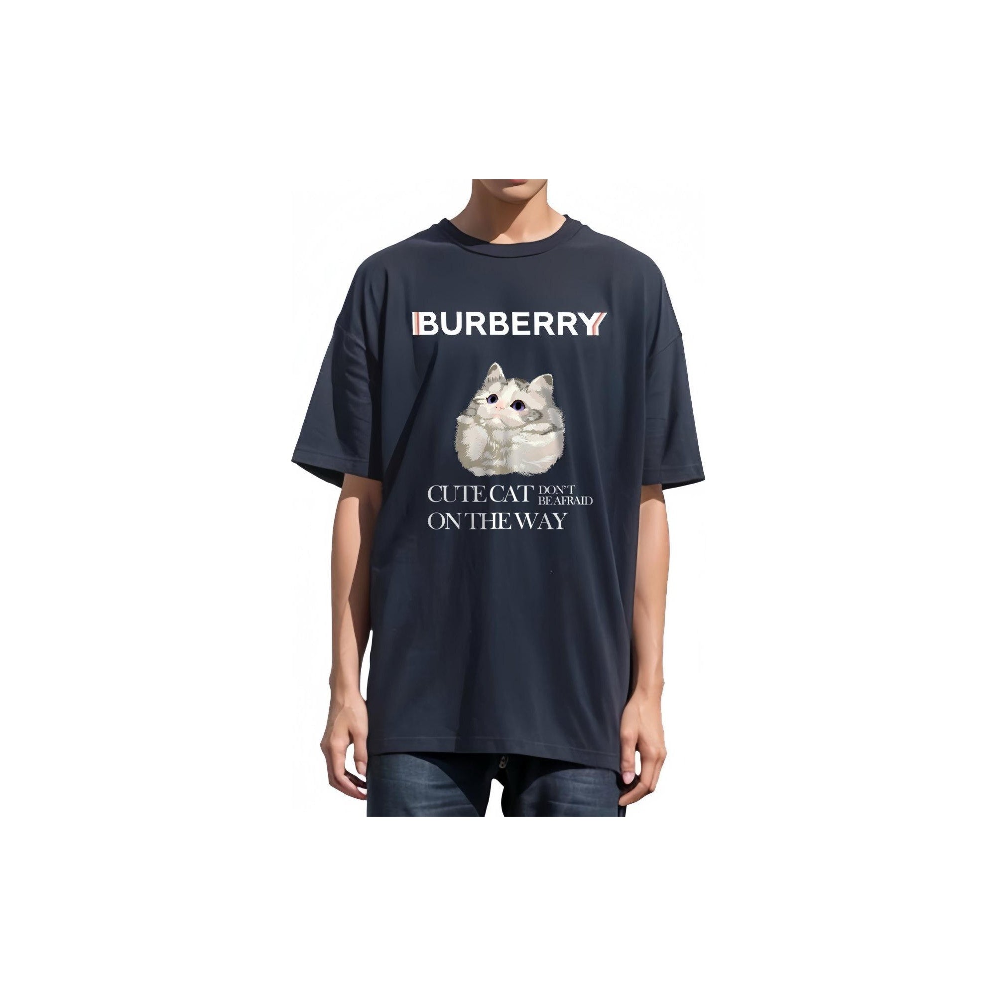 Burberry Kaos Logo Seri Huruf, Unisex, COD '"B-27